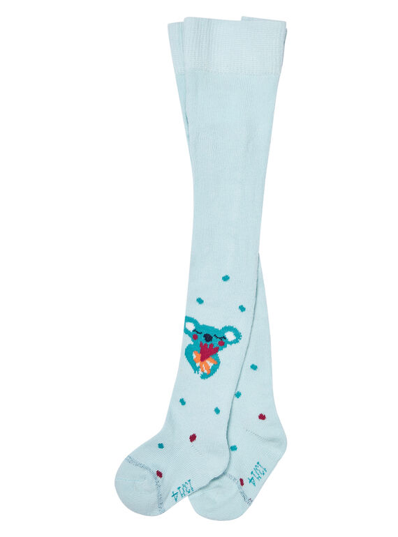 Leotardos de algodón de color verde agua con estampado de koala para bebé niña JYICLOCOL / 20SI0911COL219