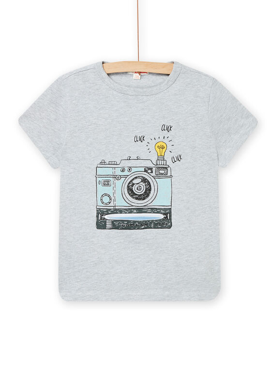 Camiseta de color gris jaspeado con estampado de cámara para niño NOSANTI4 / 22S902S2TMCJ920