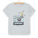 Camiseta de color gris jaspeado con estampado de cámara para niño