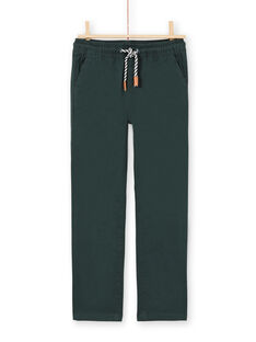 Pantalón de sarga verde oscuro para niño MOTUPAN2 / 21W902K2PANG618