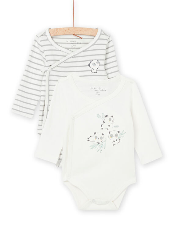 2 bodis con estampado de rayas y de panda POU2BOD2 / 22WF0491BOD001