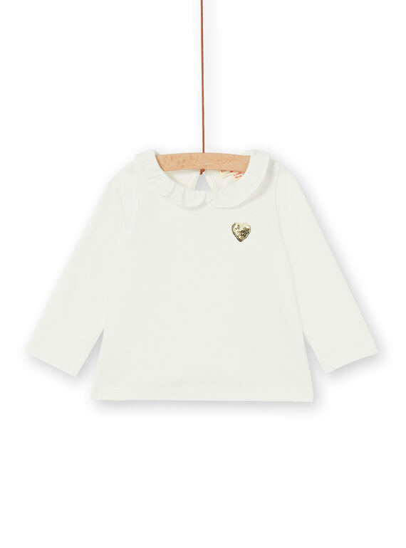 Camiseta de algodón de color crudo para bebé niña LIJOBRA3 / 21SG0933BRA001
