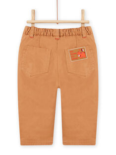 Pantalón marrón con detalles con estampado de osito para bebé niño MUFUNPAN2 / 21WG10M2PANI820