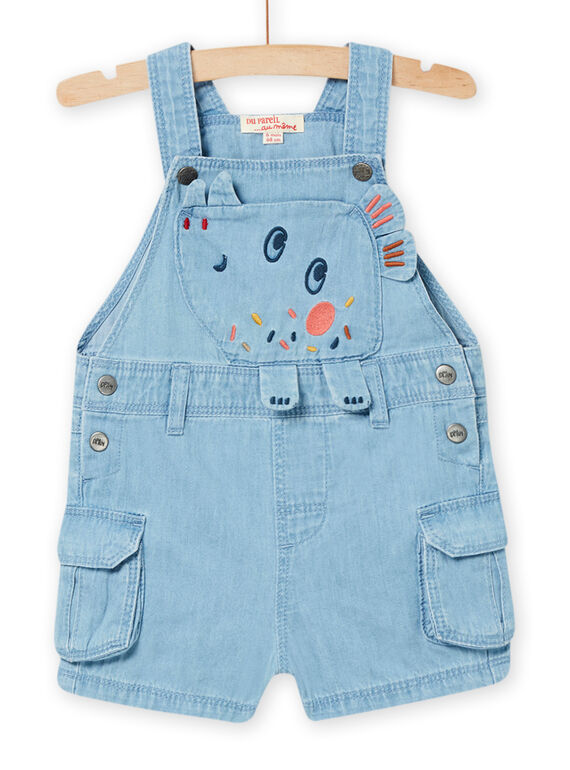 Peto corto vaquero claro para bebé niño NUFLASAC / 22SG10R1SACP272