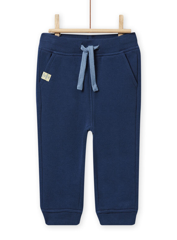 Pantalón de muletón piqué azul pizarra para bebé niño NUJOPAN1 / 22SG1061PANC203