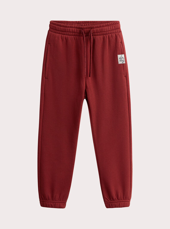 Pantalón de chándal rojo rubí para niño VOJOJOB2 / 24W902G3JGBF529