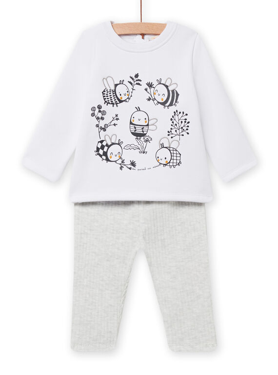 Conjunto blanco y gris para recién nacido unisex NOU1ENS6 / 22SF0541ENS000