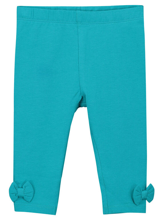 Leggings de color turquesa para bebé niña FYIJOLEG7 / 19SI09G3CAL202