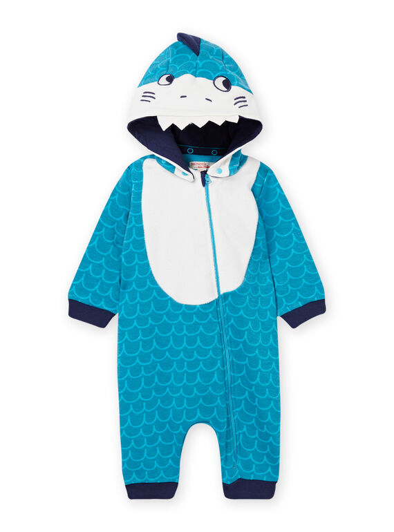 Sobrepijama con dibujo de tiburón azul turquesa para bebé niño NEGASURPYJ / 22SH14E1SPY202