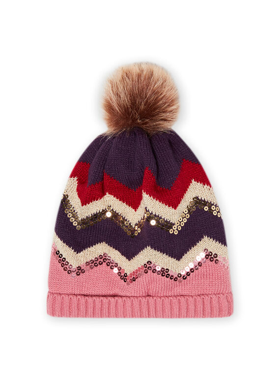 Gorro de punto con estampado de espiguilla para niña MYAFUNBON / 21WI0166BONH700