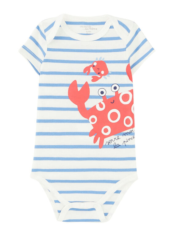 Body de manga corta de rayas para bebé niño JEGABODCRA / 20SH14V1BDL001