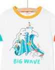 Camiseta de manga corta blanca con estampado de ola para niño NOWATI4 / 22S902V5TMC000