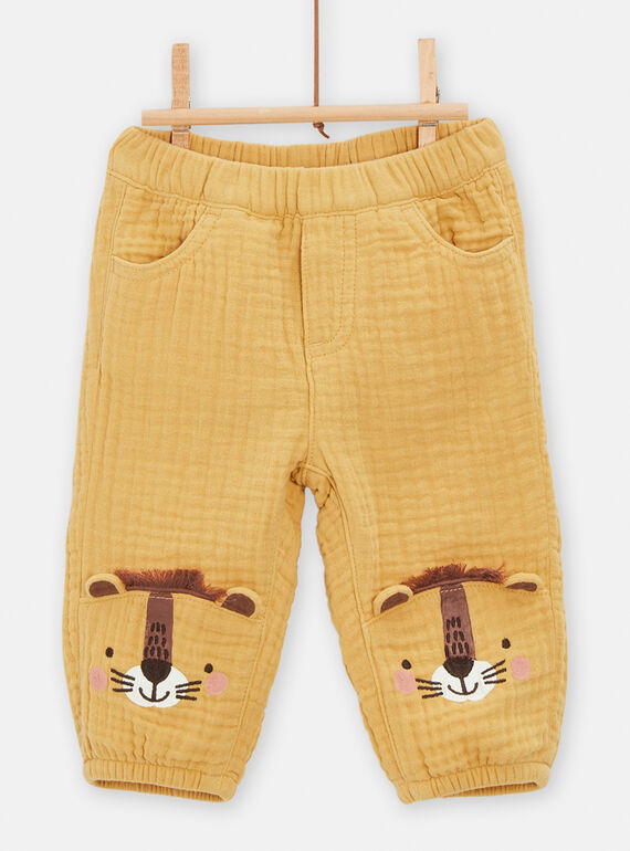 Pantalón cómodo de color azafrán para bebé niño TUCRIPAN2 / 24SG10L1PAN113