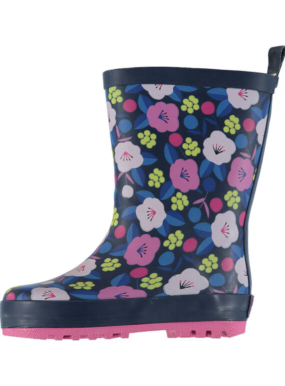 Botas de agua multicolor con estampado de flores para bebé niña GBFBPBLE / 19WK37G1D0C070