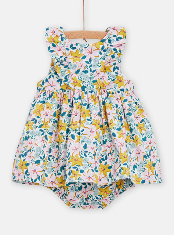 Vestido y cubrepañal con estampado floral para bebé niña TIPOROB1 / 24SG09M3ROB001