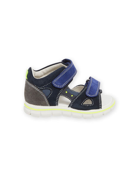 Sandalias de piel de serraje de color azul marino RUSANDSPORT / 23KK3862D0E070
