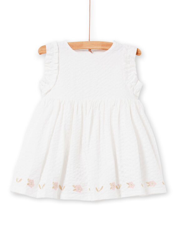 Vestido de color blanco para bebé niña LIBALROB2 / 21SG09O4ROB000