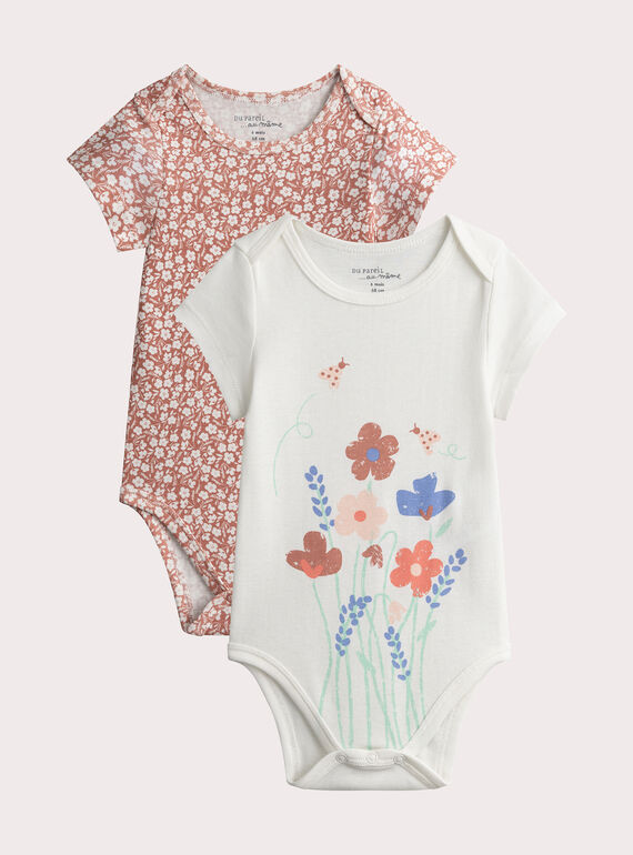Lote de 2 bodys con estampado floral para niña  VEFIBODCOX / 24WH1385BDL309