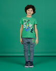 Camiseta de color verde kiwi con estampado de bicicleta con lentejuelas reversibles para niño NOGATI1 / 22S902O2TMC617