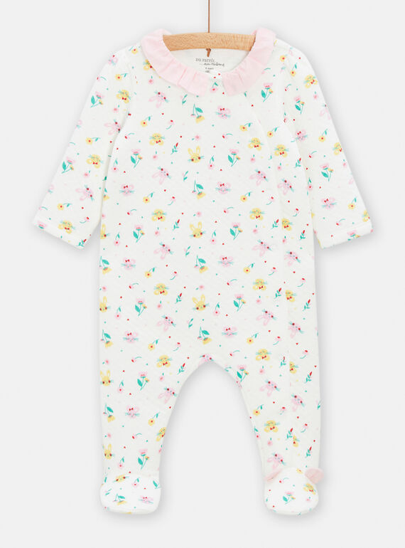 Pelele de color crudo con estampado de conejos para bebé niña TEFIGRESOU / 24SH1343GRE001