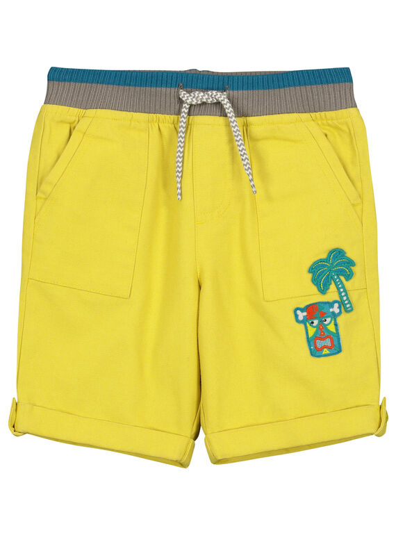Bermudas confort de color amarillo para niño FOCUBER3 / 19S902N3BER114