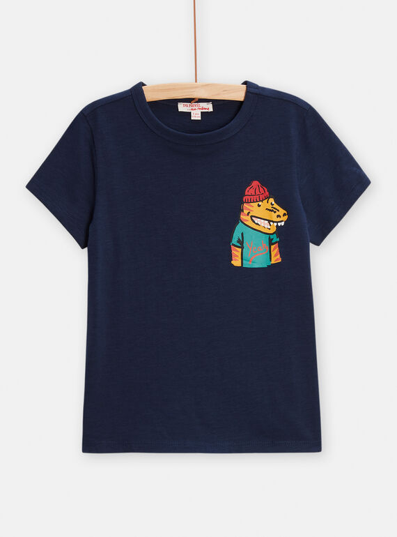 Camiseta azul con estampado de cocodrilo para niño TOJOTI3 / 24S902B3TMC705