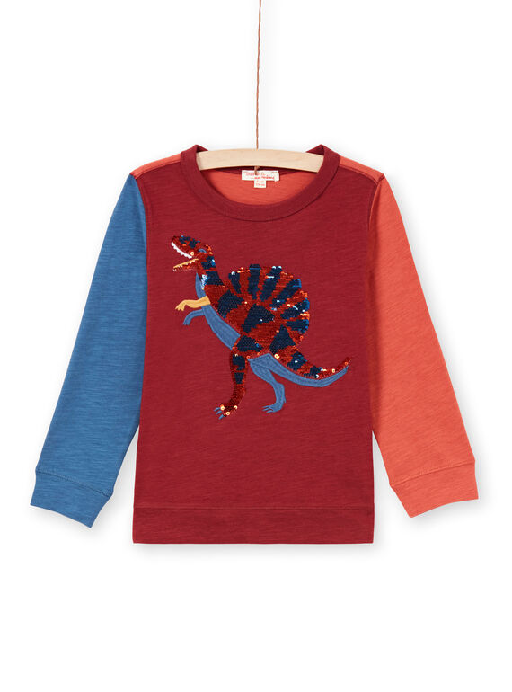 Camiseta de color rojo y azul marino para niño MOPATEE3 / 21W902H1TML719