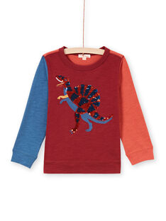 Camiseta de color rojo y azul marino para niño MOPATEE3 / 21W902H1TML719