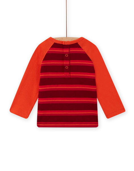Camiseta de color coral, rojo y marrón con estampado de oso para bebé niña MUFUNTEE2 / 21WG10M1TML504