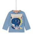 Camiseta azul con estampado de dragón astronauta para bebé niño MUPLATEE1 / 21WG10O2TML216