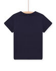 Camiseta azul noche con estampado de dinosaurio golfista para niño NOJOTI8 / 22S902C1TMC705