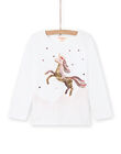 Camiseta de manga larga con estampado de unicornio para niña MANOTEE / 21W901Q1TEE001