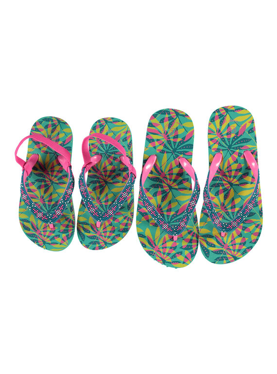 Chanclas con estampado de hojas para niña FFTONGFEU / 19SK35G1D01202