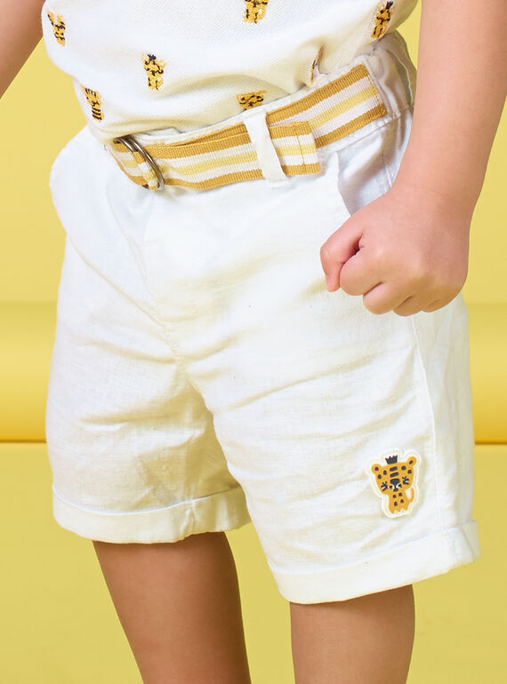 Bermudas de color blanco para bebé niño LUBALBER / 21SG10O1BER000