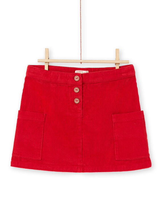 Falda roja de canalé para niña MACOMJUP1 / 21W901L2JUP408