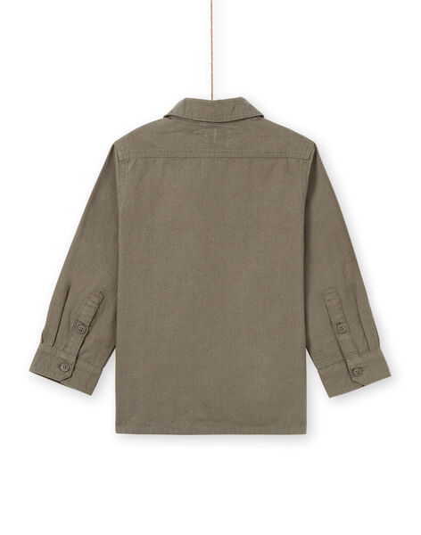 Sobrecamisa de manga larga de color caqui con estampado de cocodrilo para niño MOKASURCHEM / 21W902I1CHM628