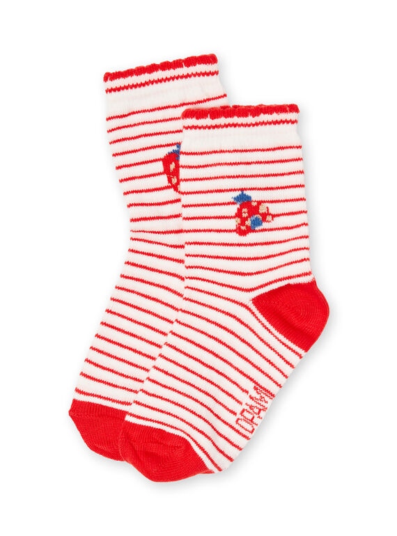 Calcetines de color crudo y rojo para bebé niña LYICANSOQ / 21SI09M1SOQ001