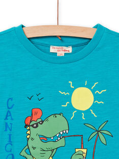 Camiseta azul con estampado de dinosaurios de vacas para niño NOJOTI2 / 22S90272TMCC242