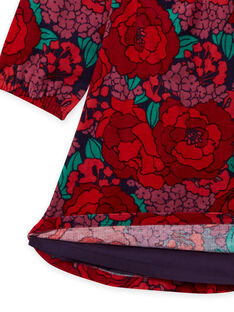 Vestido de manga larga de pana con estampado floral para niña MAFUNROB1 / 21W901M3ROBH703