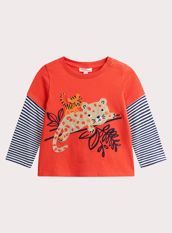 Camiseta de manga larga con animación de animales para bebé niño VUKOTEE1 / 24WG1033TMLF503