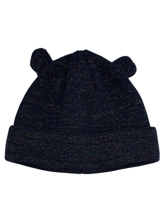Gorro de color azul marino con lúrex multicolor para niña JYACLOBON / 20SI0111BON705