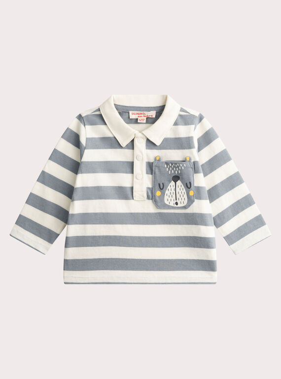 Polo de rayas con animación de oso para bebé niño VUPERPOL / 24WG10R1POLC202