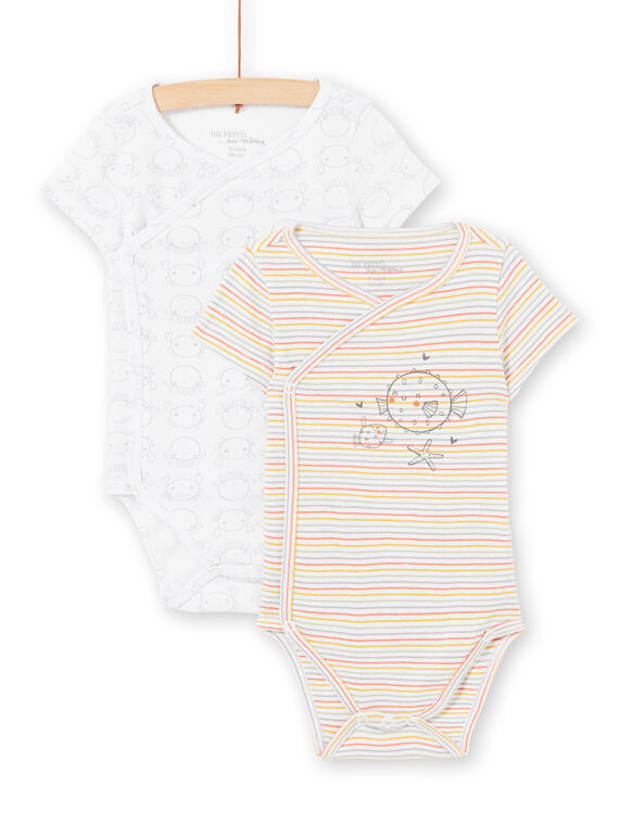 Pack de 2 bodis blancos para recién nacido unisex LOU2BOD3 / 21SF05I1BOD000