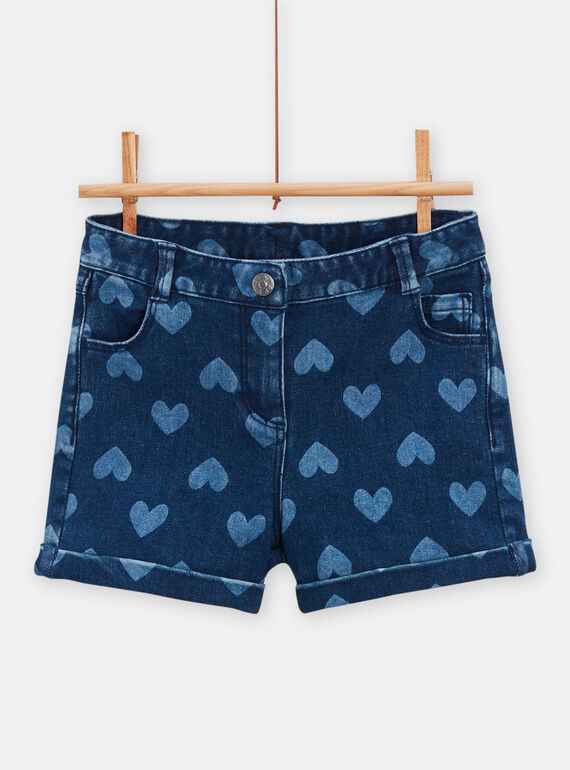 Short vaquero con estampado de corazón para niña TAJOSHORT2 / 24S90191SHOP271