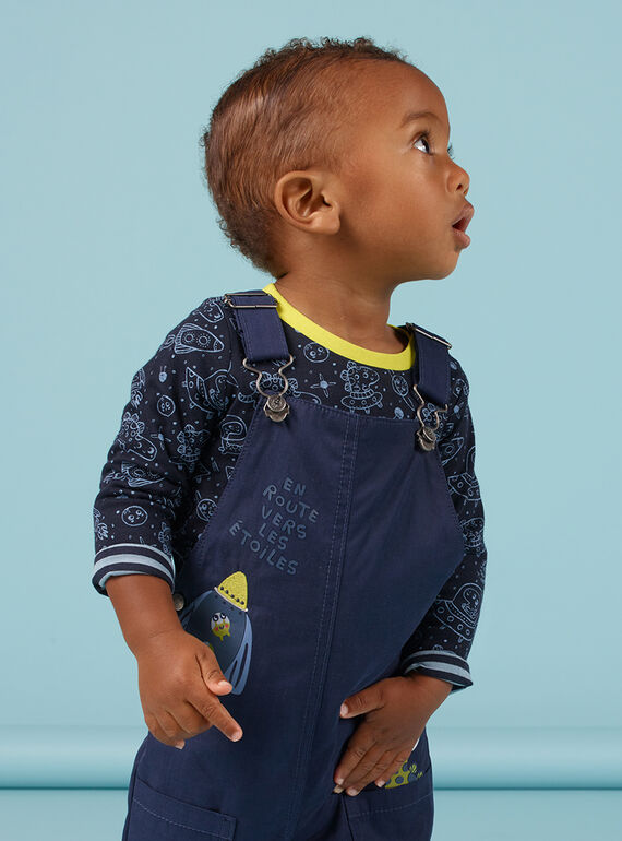 Camiseta reversible negra con estampado de espacio para bebé niño MUPLATEE2 / 21WG10O1TMLC243