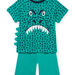 Pijama verde fosforescente con dibujo de cocodrilo para niño