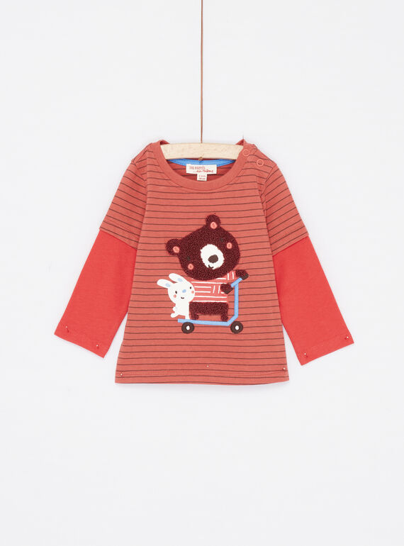 Camiseta de color tierra con estampado de rayas para bebé niño SUFORTEE3 / 23WG10K3TMLF519