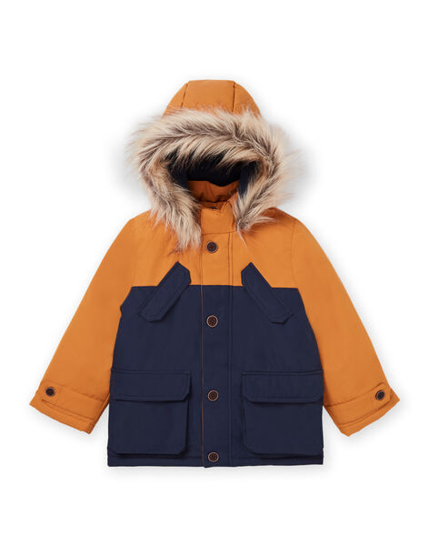 Parka bicolor con capucha con terminación de artificial chaqueta interior : comprar online - Abrigos, cazadoras DPAM