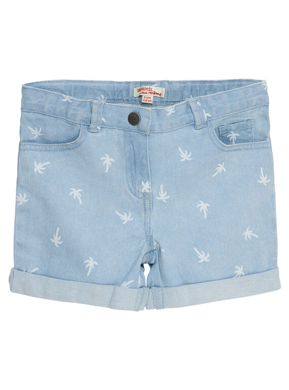 Short vaquero con estampado desgastado con palmeras JAJOSHORT3 / 20S901T1D30P272