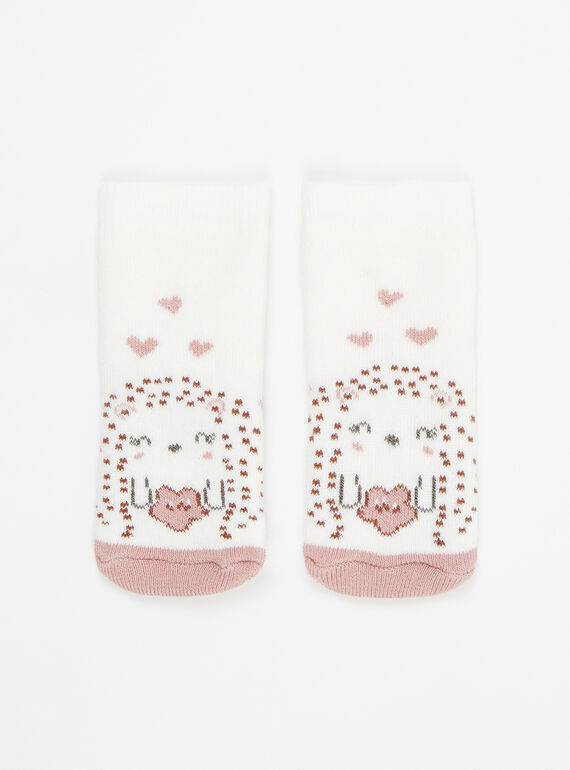 Calcetines blanco roto y rosa SOU1CHO2 / 23WF4011SOQA001